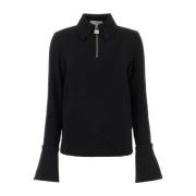 Zwart polyester poloshirt JW Anderson , Black , Dames