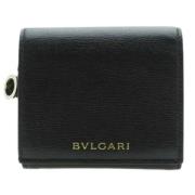 Pre-owned Leather wallets Bvlgari Vintage , Black , Dames