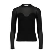 Zwart Heart Neckline Top Nina Ricci , Black , Dames