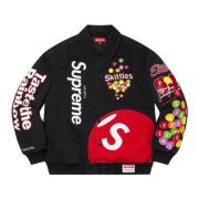 Beperkte oplage Skittles Varsity Jacket Zwart Supreme , Black , Heren