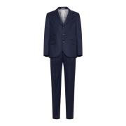 Navy Blauw Wollen Pak Brunello Cucinelli , Blue , Heren