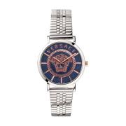 Essential Blauw Zilver Horloge Versace , Gray , Dames