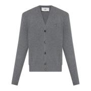 Cashmere Cardigan Ami Paris , Gray , Heren