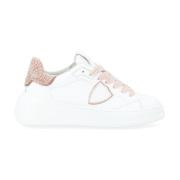 Witte en roze geweven sneaker Philippe Model , White , Dames