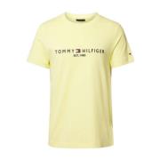 Heren Logo Tee Garment Dye Tommy Hilfiger , Yellow , Heren