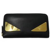 Pre-owned Leather wallets Fendi Vintage , Black , Heren