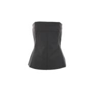 Zwarte Denim Bustier Top Rick Owens , Black , Dames