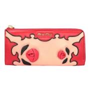 Pre-owned Leather wallets Miu Miu Pre-owned , Pink , Dames