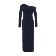 Blauwe Jurk Aw24 Elegante Stijl Norma Kamali , Blue , Dames