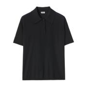 Zwarte korte mouw poloshirt Burberry , Black , Heren