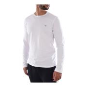 Wit Katoenen T-shirt - Bedrukt Logo Emporio Armani , White , Heren