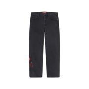 Beperkte Oplage Zwarte Regular Jeans Supreme , Black , Heren