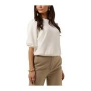 Witte 3/4 Mouw Sweat Top Selected Femme , White , Dames