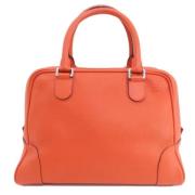 Pre-owned Leather handbags Loewe Pre-owned , Orange , Dames