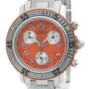 Pre-owned Stainless Steel watches Hermès Vintage , Orange , Dames