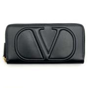 Pre-owned Leather wallets Valentino Vintage , Black , Heren