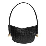 Zwarte Lamsskin Handtekening Knoop Tas Bottega Veneta , Black , Dames