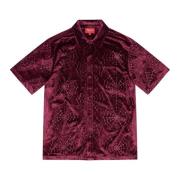 Spider Web Velvet Shirt Burgundy Supreme , Red , Heren