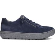 Blauwe Suède Hoge Hak Sneakers Hartjes , Blue , Dames