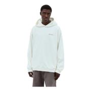 Logo Borduurwerk Hoodie Katoen Jersey Marni , White , Heren