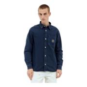 Denim Logo Patch Shirt Carhartt Wip , Blue , Heren