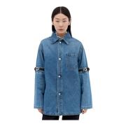 Deconstructed Denim Jack met Open Elleboog Coperni , Blue , Dames