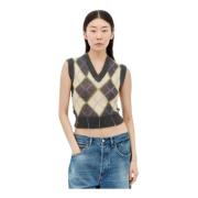 Argyle Gebreid Vest Marni , Multicolor , Dames