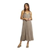 Geplooide Midi Jurk Alma EN Pena , Beige , Dames