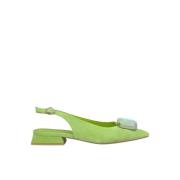 Platte schoen met strass Alma EN Pena , Green , Dames