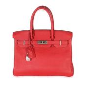 Pre-owned Leather handbags Hermès Vintage , Red , Dames