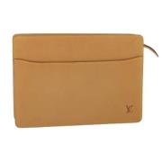 Pre-owned Leather clutches Louis Vuitton Vintage , Brown , Dames