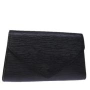 Pre-owned Leather clutches Louis Vuitton Vintage , Black , Dames