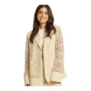 Kanten Blazer Alma EN Pena , Beige , Dames