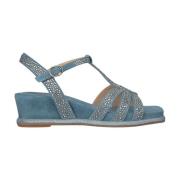 Glitter Sleehak Sandaal met Vierkante Neus Alma EN Pena , Blue , Dames