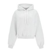 Geëmbosseerd Logo Boxy Hoodie Sweatshirt Alexander Wang , Gray , Dames