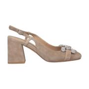 Platte schoenen met vierkante hak Alma EN Pena , Beige , Dames