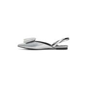 Zilveren Slingback Ballerina Platte Zool Cesare Gaspari , Gray , Dames