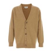 Cappuccino Wol Vest Maison Margiela , Brown , Heren