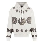 Oversized Sweatshirt met Muntprint Dolce & Gabbana , Beige , Heren