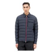 Gewatteerd Shirtjack Matte Afwerking Moncler , Blue , Heren