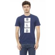 Blauw Katoenen Casual T-shirt Baldinini , Blue , Heren