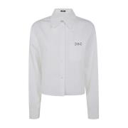 Poplin Cotton Informal Shirt Versace , White , Dames