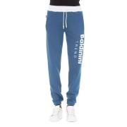 Elegante Katoenen Fleece Sportbroek Baldinini , Blue , Heren