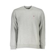 Grijs Fleece Sweatshirt met Borduursel Napapijri , Gray , Heren