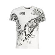 Print Logo Ronde Hals T-Shirt Cavalli Class , White , Heren