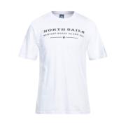 Elegant wit katoenen T-shirt North Sails , White , Heren