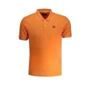 Oranje Katoenen Poloshirt met Korte Mouwen La Martina , Orange , Heren