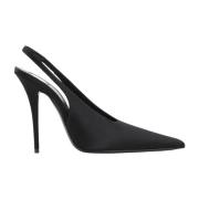 Elegante Zwarte Slingback Schoenen Saint Laurent , Black , Dames