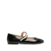 Zwarte ballerina schoenen met nep parels Mach & Mach , Black , Dames