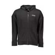 Zwarte Zip Hoodie met Contrasterende Accenten Plein Sport , Black , He...